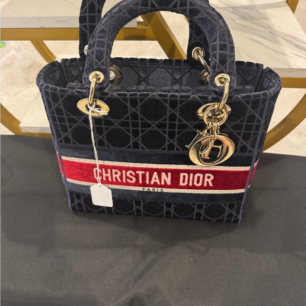 Christian Dior Navy and Red Satchel - Picture 2 of 3